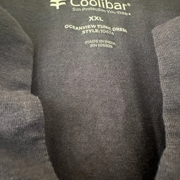 Coolibar UPF 50+ Oceanside tunic dress with 3/4 sleeves Navy size XXL - Picture 3 of 4